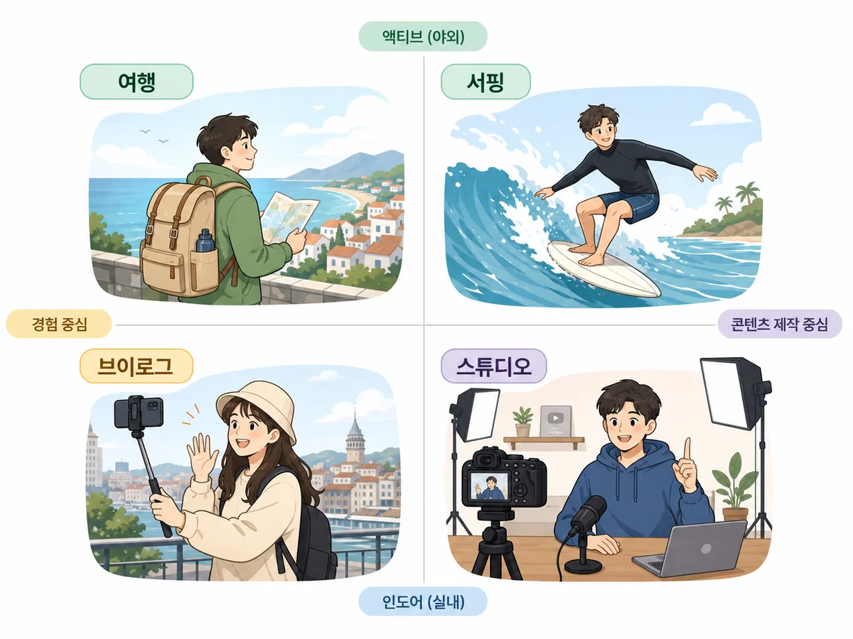 고프로 풀패키지 박스를 열어 본체와 액세서리를 확인하는 첫 수령 장면