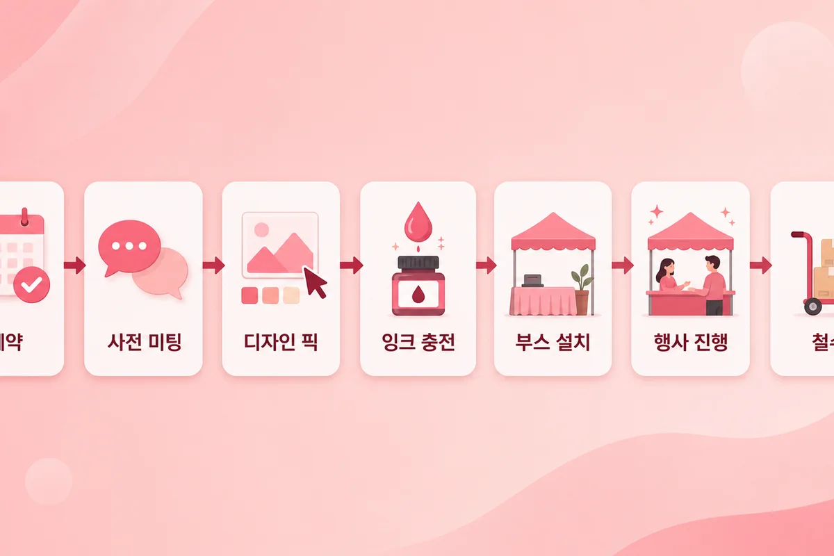 프링커 행사 운영 7단계 흐름 — 예약부터 철수까지
