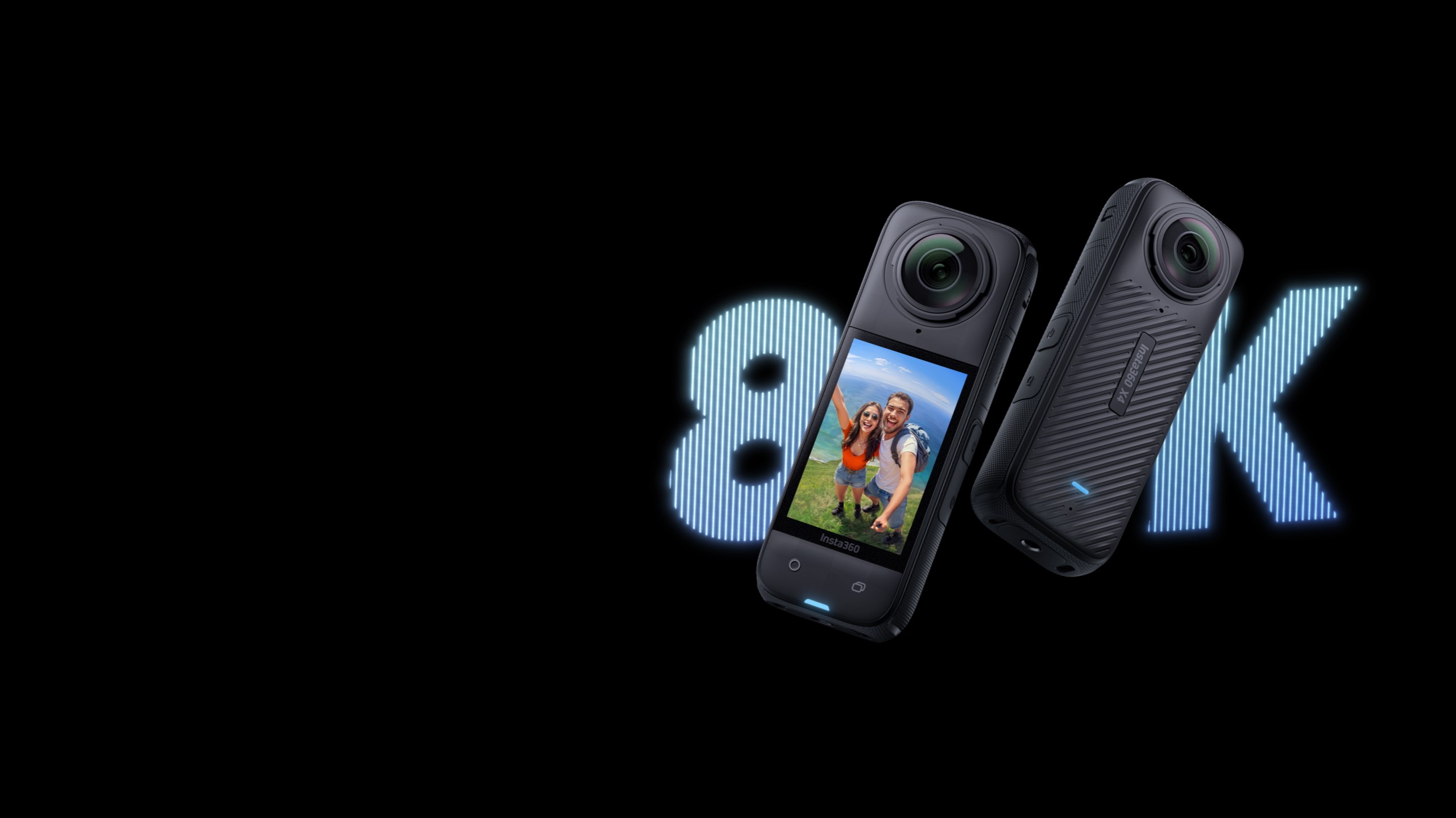 Insta360 X4 공식 제품 이미지 — 8K 360도 · 5nm AI 칩 · 10m 방수