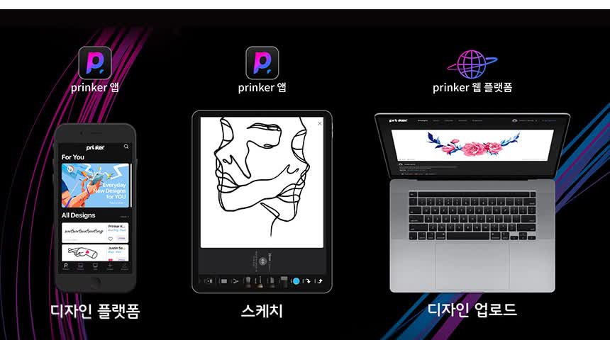 프링커 앱·웹 디자인 플랫폼 — 디자인 플랫폼·스케치·디자인 업로드 3가지 환경