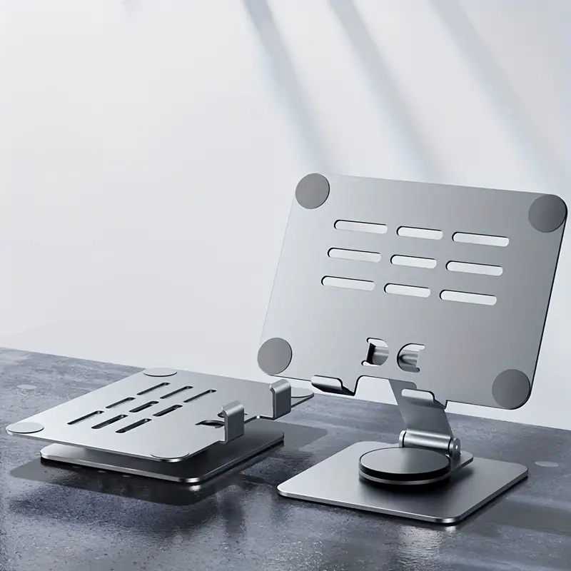 접이식 태블릿 거치대 — 회전·각도 조절 알루미늄 스탠드